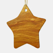 Ornement Étoile En Céramique Bois de pin I Faux Texture en bois (Gauche)