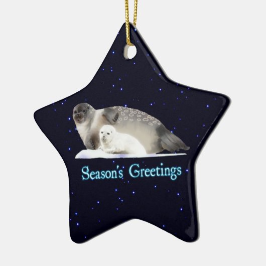 Ornement Étoile En Céramique Bonnes Fêtes - Sceau annelé (Gauche)