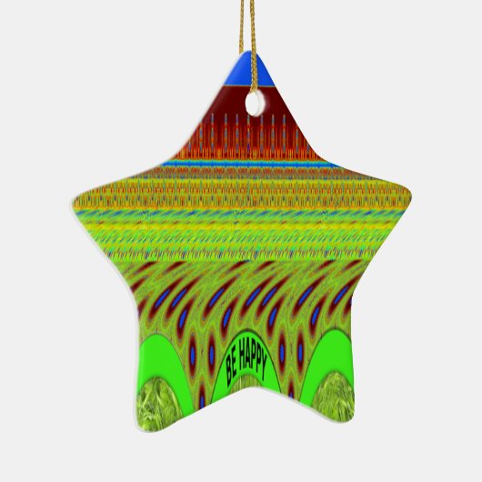 Ornement Étoile En Céramique Br Happy Avoir une belle journée (Droite)