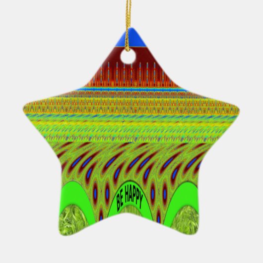Ornement Étoile En Céramique Br Happy Avoir une belle journée (Devant)