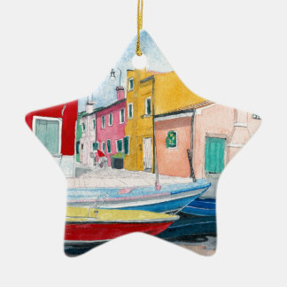 Ornement Étoile En Céramique Burano Vienne Italie