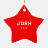 Ornement Étoile En Céramique Cadeau de vacances de lutte 2023 (Dos)