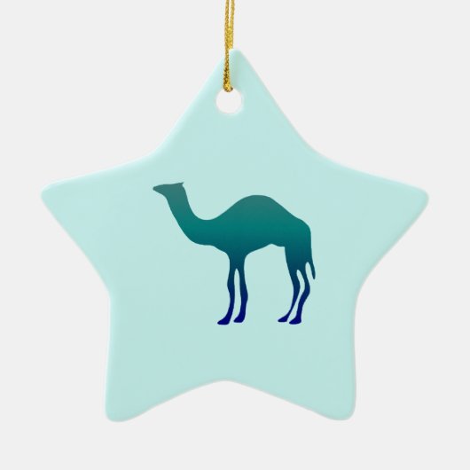 Ornement Étoile En Céramique Camel en Teals (Devant)