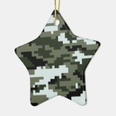 Ornement Étoile En Céramique Camouflage urbain numérique à 8 bits / Camo (Gauche)