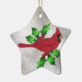 Ornement Étoile En Céramique Cardinal en verre souillé (Gauche)