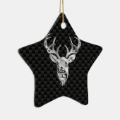 Ornement Étoile En Céramique Cerf en argent élégant sur fibre de carbone (Droite)