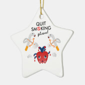 Ornement Étoile En Céramique Cessez de fumer s'il vous plaît (Gauche)