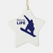 Ornement Étoile En Céramique C'Est Ma Vie (Snowboard) (Droite)