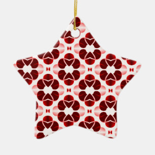 Ornement Étoile En Céramique Chatoyant glam Star Ornament, rouge foncé