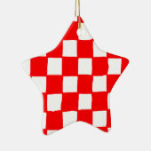 Ornement Étoile En Céramique checkered pattern (red) (Droite)