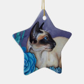 Ornement Étoile En Céramique Chocolat Siamese Point (Droite)