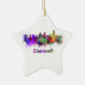 Ornement Étoile En Céramique Cincinnati skyline in watercolor (Droite)