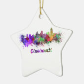 Ornement Étoile En Céramique Cincinnati skyline in watercolor (Gauche)