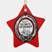 Ornement Étoile En Céramique Classe de récompense d'étudiant d'honneur du rouge (Gauche)