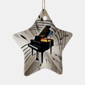 Ornement Étoile En Céramique Clavier de piano étoile Noël Noël Noël (Droite)