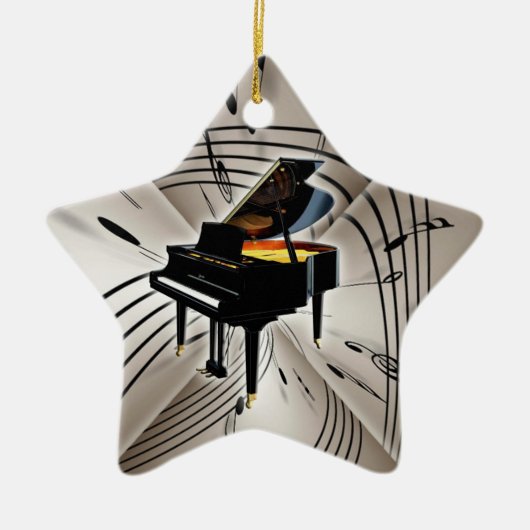 Ornement Étoile En Céramique Clavier de piano étoile Noël Noël Noël (Devant)