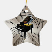 Ornement Étoile En Céramique Clavier de piano étoile Noël Noël Noël (Dos)