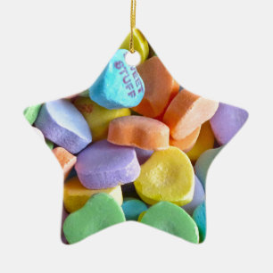 Ornement Étoile En Céramique Coeurs de bonbons colorés