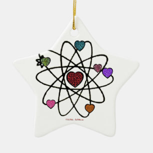 Ornement Étoile En Céramique Coeurs Empreintes de léopard de Valentine atomique