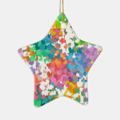 Ornement Étoile En Céramique Coeurs Pastel Confetti (Droite)