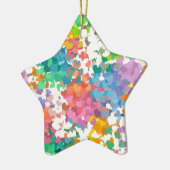 Ornement Étoile En Céramique Coeurs Pastel Confetti (Gauche)