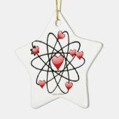 Ornement Étoile En Céramique Coeurs rouges de Saint Valentin atomique (Gauche)
