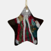 Ornement Étoile En Céramique Collection Royal Plaid Père Noël. (Droite)