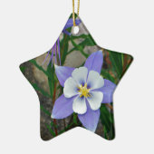 Ornement Étoile En Céramique Colonne bleue (Gauche)