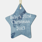 Ornement Étoile En Céramique Conception Denim Washed #9 à Emporio Moffa (Gauche)