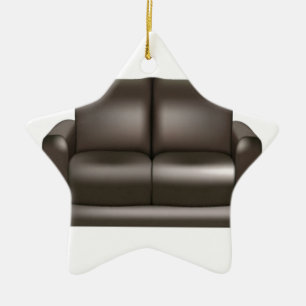Ornement Étoile En Céramique Conception en cuir Brown de sofa