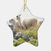 Ornement Étoile En Céramique Conception risquée - Moutons dans un champ (Gauche)