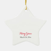 Ornement Étoile En Céramique Confirmation de la colombe blanche sur le cercle r (Dos)