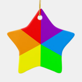 Ornement Étoile En Céramique Corey Tiger 80s Retro Star Rainbow Wedges