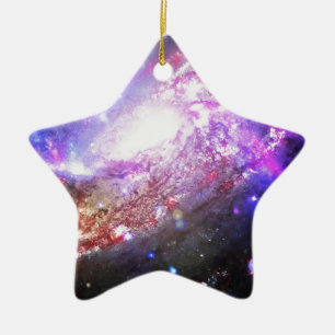 Ornement Étoile En Céramique Cosmos colorés