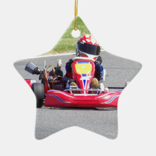 Ornement Étoile En Céramique Coureur de kart