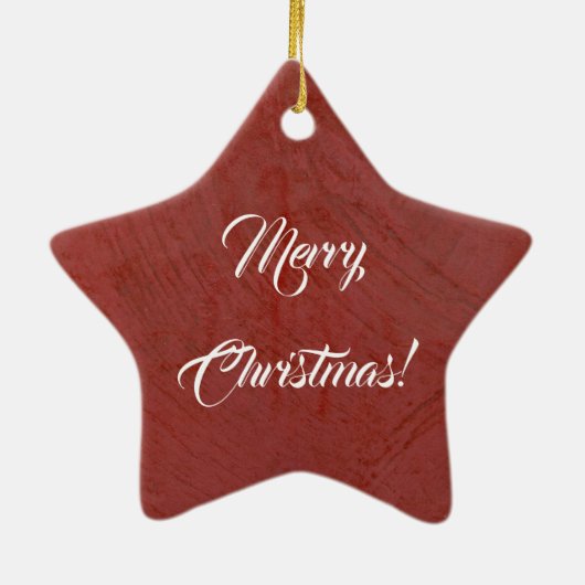 Ornement Étoile En Céramique Créez votre propre Joyeux Noël Italien Rouge (Dos)