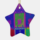 Ornement Étoile En Céramique Créez votre propre Père Noël HoHoho Pop Art spécia (Gauche)