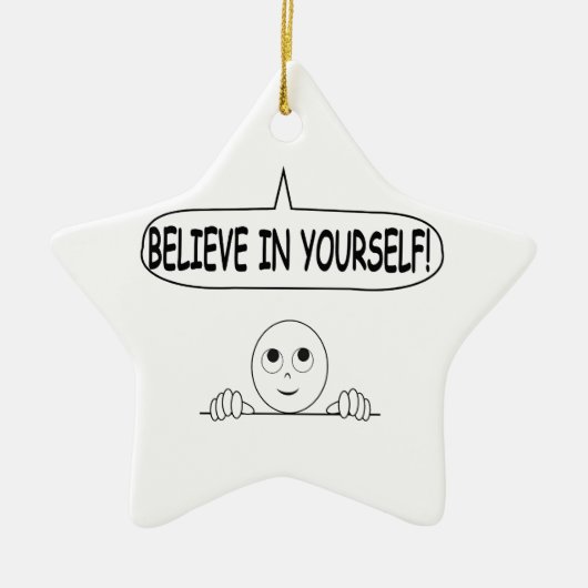 Ornement Étoile En Céramique Crois En Toi-Même (Devant)
