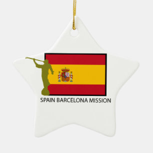 ORNEMENT ÉTOILE EN CÉRAMIQUE CTR DE LA MISSION LDS DE L'ESPAGNE BARCELONE