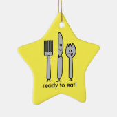 Ornement Étoile En Céramique Cuillère mignonne de Spork de couteau de (Droite)