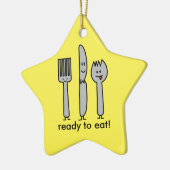 Ornement Étoile En Céramique Cuillère mignonne de Spork de couteau de (Gauche)