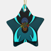 Ornement Étoile En Céramique Cyan Abstrait Art Print (Gauche)