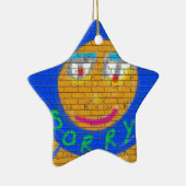 Ornement Étoile En Céramique Désolé Graffiti, Art Sad Face, Sadness Regret (Droite)