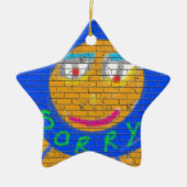 Ornement Étoile En Céramique Désolé Graffiti, Art Sad Face, Sadness Regret (Devant)