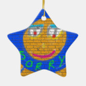 Ornement Étoile En Céramique Désolé Graffiti, Art Sad Face, Sadness Regret (Dos)