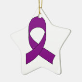 Ornement Étoile En Céramique Dessin de ruban violet (Gauche)