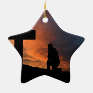 Ornement Étoile En Céramique Destin d'amour de paix de Jésus de croix de foi de