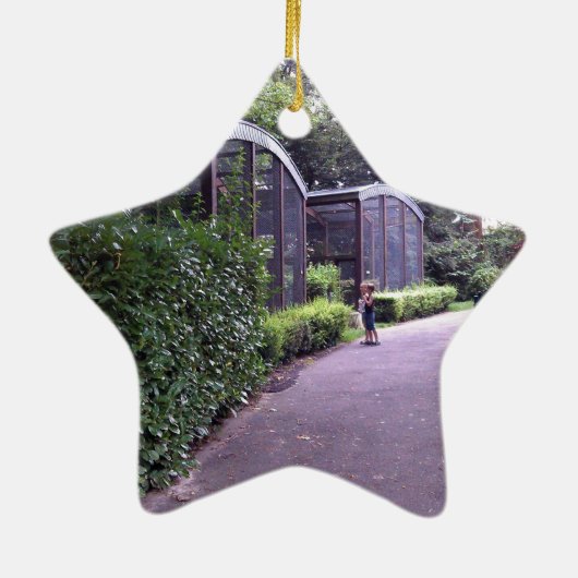 Ornement Étoile En Céramique deux enfants dans le parc (Dos)