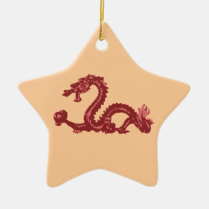 Ornement Étoile En Céramique Dragon
