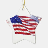 Ornement Étoile En Céramique Drapeau américain (Gauche)